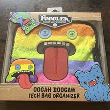Fuggler Oogah Boogah Tech Bag Organizer Furry Plush Zipper Case Rainbow New 2026 picture