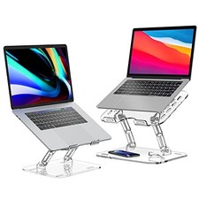 Pack Clear Acrylic Laptop Stand Adjustable Foldable Desk Riser 10-15.6in picture