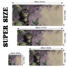 Extra Large Gaming Desk Mat & Mouse Pad - Anime Kitten with Fluffy Black-Gray picture
