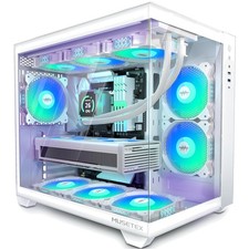Y6 ATX Computer Case with 270° Tempered Glass - Pure White picture