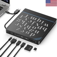 USB3.0 External CD DVD Drive Burner Reader Writer +RW For PC Laptop MacBook HP picture