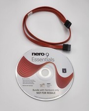 NERO MULTIMEDIA SUITE 9 ESSENTIALS INSTALLATION DISC and SATA data cable bundle picture