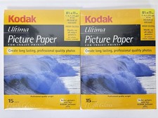 KODAK Ultima Picture Paper High Gloss 15 Heavy Sheets 8.5 x 11 Lot of 2 SEALED picture