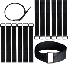 12 inch Reusable Fastening Cable Straps - Hook and Loop Fixing Straps - 12 Pack picture