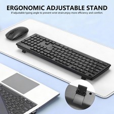 Wireless Keyboard And Mouse Set 2.4GHz UK USB Receiver For PC Laptop Full-Size picture
