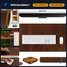 Large Real Leather Desk Mat Set 32x16