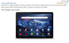 PRITOM Tronpad M10 WiFi & Phone Tablet - supports Phone Call & 2.4G WIFI Connect picture