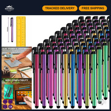 100 Pack Stylus Pens for Touch Screen Devices - Thick Rubber Tip, Multi-Color picture