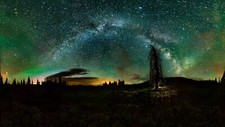 Landscape sky stars nature space art looking Custom Gaming Mat Desk picture