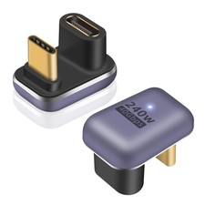180 Degree USB C Adapter 240W, 2-Pack U Shape USB C 180 Degree Angled USB 4.0 picture