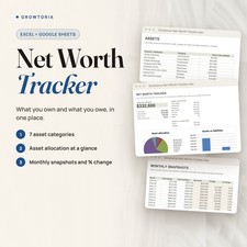 Net Worth Tracker Spreadsheet Excel Google Sheets Personal Finance Assets Debts picture