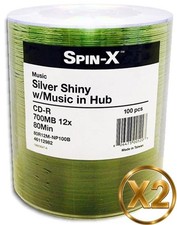 200-Pak =DIGITAL-AUDIO= CDR-DA Shiny-Silver Top 80-Min CD-R's by Spin-X picture