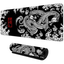 Japanese Dragon Gaming Desk Mat XXL Extended Mouse Pad Ink Art Non-Slip 900x400 picture