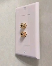 DECORA STYLE FACE PLATE 2 GOLD FEED-THRU BINDING POSTS (FEMALE)  VANCO- 28146WX picture