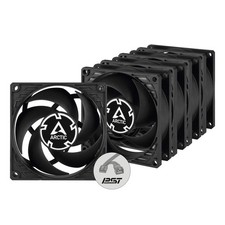 ARCTIC P8 PWM PST 5 Pack 80mm PC Case Fans 3000 RPM Black picture