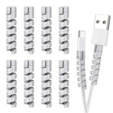 8 PCS Silicone Cable Protector Cord Saver Laptop Cellphone Charger Grey picture