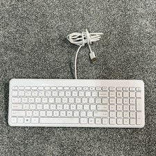 HP Wired USB Keyboard Full Size Slim White Chiclet Numeric Keypad SK-2028 picture