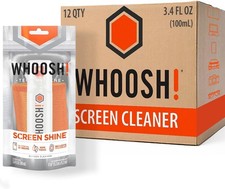 WHOOSH Screen Shine Go XL Screen Cleaner Spray 3.4 oz Microfiber Cloth 12 Pack picture