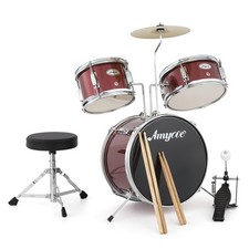 Drum Set, 3 Piece Drum Set with with Cymbal, Tom, Bass Drum, Drumsticks, Bass... picture