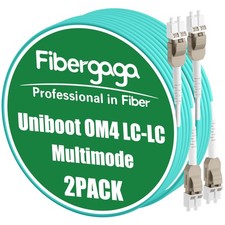 2 PCS 5m/16ft OM4 LC to LC Multimode Fiber Optic Patch Cable Network Cord picture