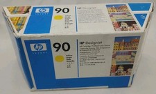 Genuine HP 90 Yellow Ink Cartridge Printhead & Cleaner Set C5057A C5081A picture