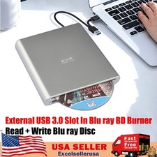 6X  Burner External BD-R BD DVD CD RW Disc Writer PC Laptop Movie Player picture