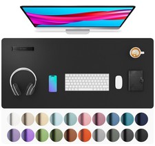 Leather Desk Pad Protector 36 X 17 Inch Non-Slip PU - Waterproof Mat for Office picture