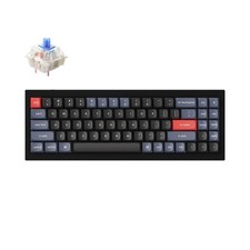 KEYCHRON Q7 QMK CUSTOM MECHANICAL KEYBOARD BLUE SWITCH - CARBON BLACK picture