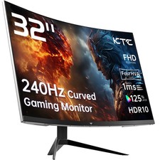 KTC 32 Inch Curved Gaming Monitor 240Hz 1080p 1ms FreeSync HDR10 Black picture