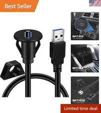 Versatile 3ft Waterproof USB 3.0 AUX Flush Panel Mount Cable for Easy Access picture