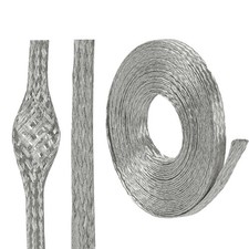 Wire Shielding Sleeve Tinned Copper Braid Ground Straps Cable Sheathing Prote... picture