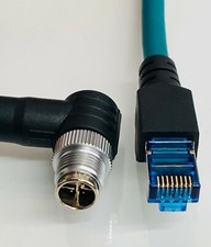 M12 X Code 315Degree - Rj45  Cat6A Industrial cable 10 meters 33 feet  Ethernet  picture