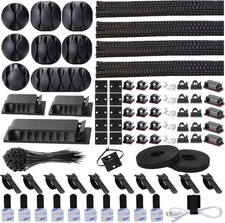 192 PCS Cable Management Kit Wire Organizer Sleeve Cord Clips Ties Set picture
