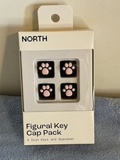 North Figural Keyboard Key Cap Pack Paw Print Black w/ Pink Paw  picture