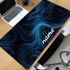 11.81inch X 23.62inch Customized Mouse Pad, 1pc, Blue Swirl Pattern with Starr picture