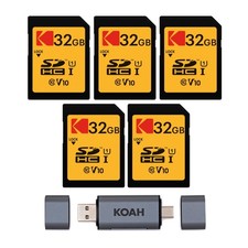 Kodak 32GB Class 10 UHS-I U1 SDHC Memory Card (5-Pack) Bundle picture