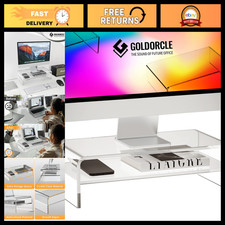 Clear Acrylic Monitor Stand Riser - Large Computer Monitor Elevation, Desk Organ picture
