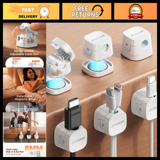 6-Pack Detachable Magnetic Cable Organizer Clips, Adhesive Cord Management Solut picture