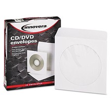 INNOVERA CD/DVD ENVELOPES, CLEAR WINDOW, 1 DISC CAPACITY, WHITE, 50/PACK picture