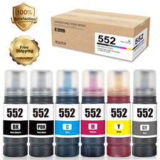 6 Pack T552 552 Ink Bottles Compatible for Epson EcoTank ET-8500 ET-8550 picture