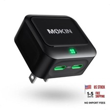 USB C Charger Block 45W, Dual Port Type C Fast Charging Block GaN+ PD Black picture