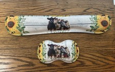 2 Wrist Rests for Computer Easy Typing & Pain Relief Sunflowers Cows picture