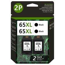 2PK 65 XL Black Ink Cartridge for HP 65 Printer ENVY 5020 5052 Deskjet 2622 2680 picture