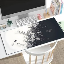 1pc Diatomite Extra-Large Mouse Pad | Card Game Mat, Black and White Floral Bu picture