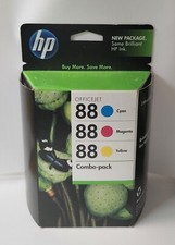 Sealed  HP 88 Genuine OEM Tri Color Ink Combo Cyan, Magenta, Yellow (Exp 2012) picture