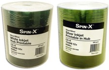 200-Pak Spin-X Inkjet Hub Printable 52X 80-Min CD-R's (100 white & 100 silver) picture