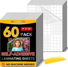 60 PCS Self-Adhesive Laminating Sheets, 9 x 12 Inches Self Adhesive Contact picture