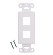 2-Port Keystone Jack Wall Plate Insert Snap-In White RCA F-TYPE RJ45 HDMI LOT picture