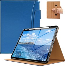Case for iPad Air 13 Inch M4/M3/M2 PU Leather Case, Abyss Blue picture