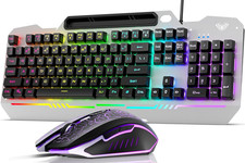 Gaming Keyboard and Mouse,Wired 104-Key Mouse and Keyboard Combo Metal picture
